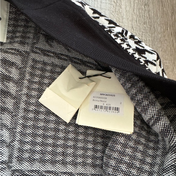 Sandro black and white cardigan with gold buttons size 2 NWT from Bloomingdale’s - Picture 4 of 6